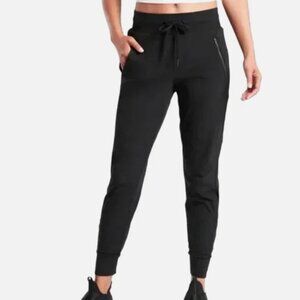 Athleta Trekkie North Jogger Pants Women's SZ 12 Black Stretch Travel Hiking
